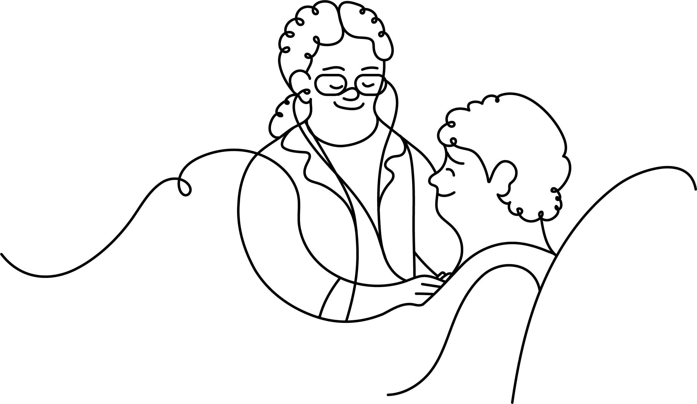 man and woman looking at computer