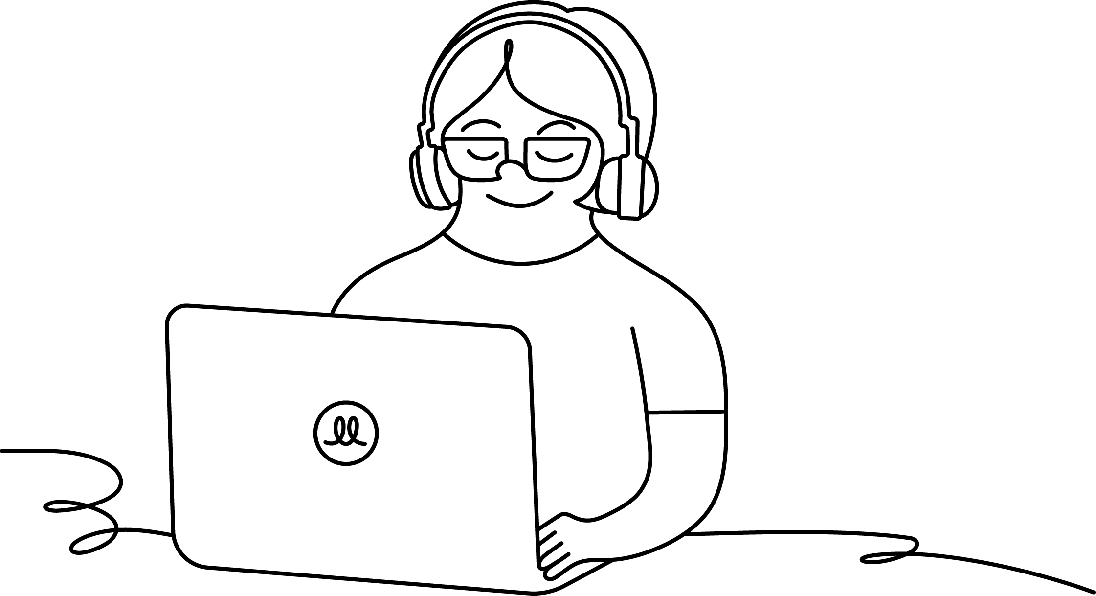 woman listening to webinar