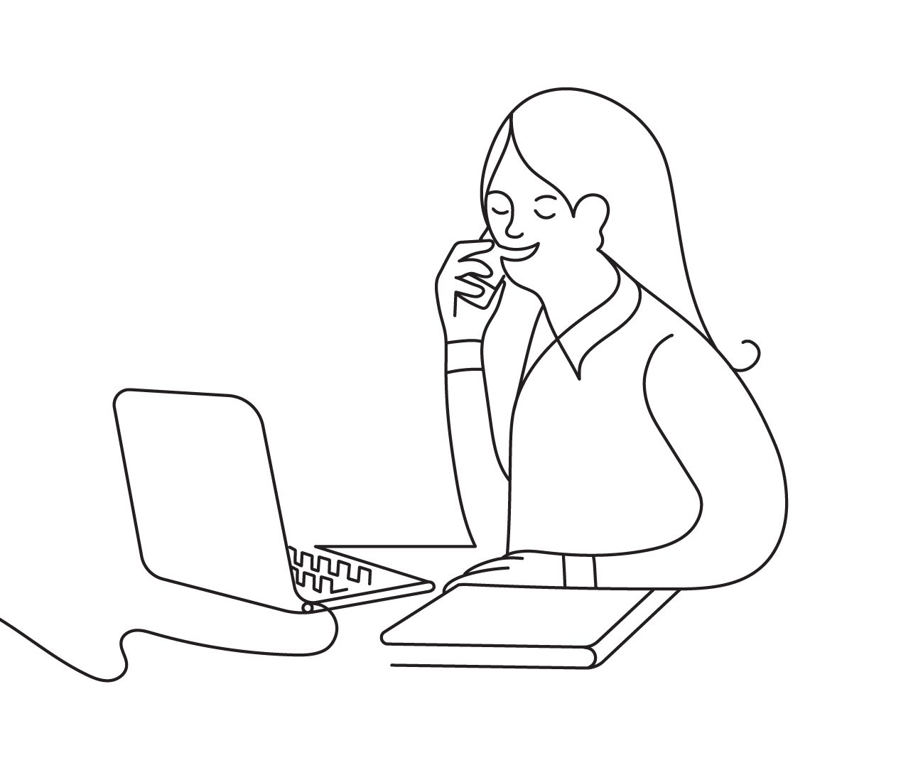 woman on phone and laptop