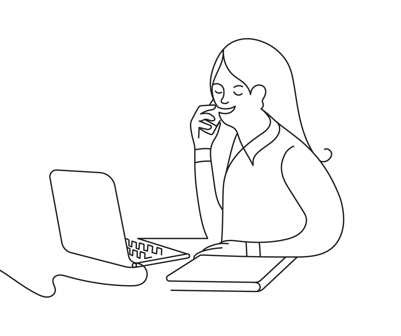 woman on computer