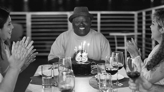 man celebrating birthday