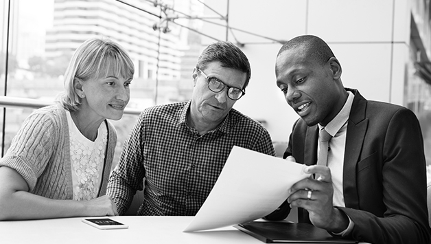 couple talking to financial advisor