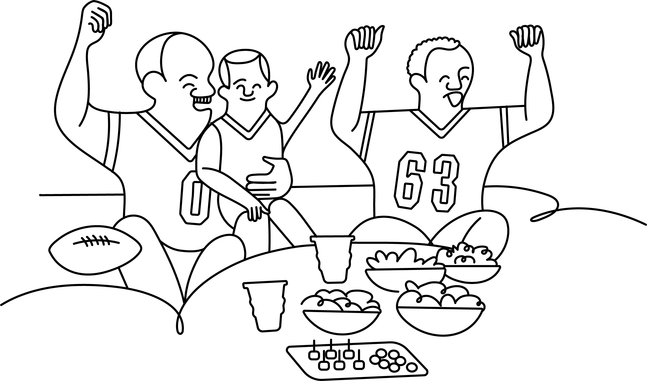 group watching football