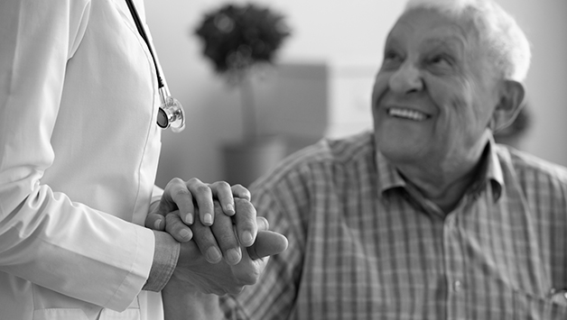 man holding doctor's hand