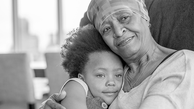 grandma holding granddaughter